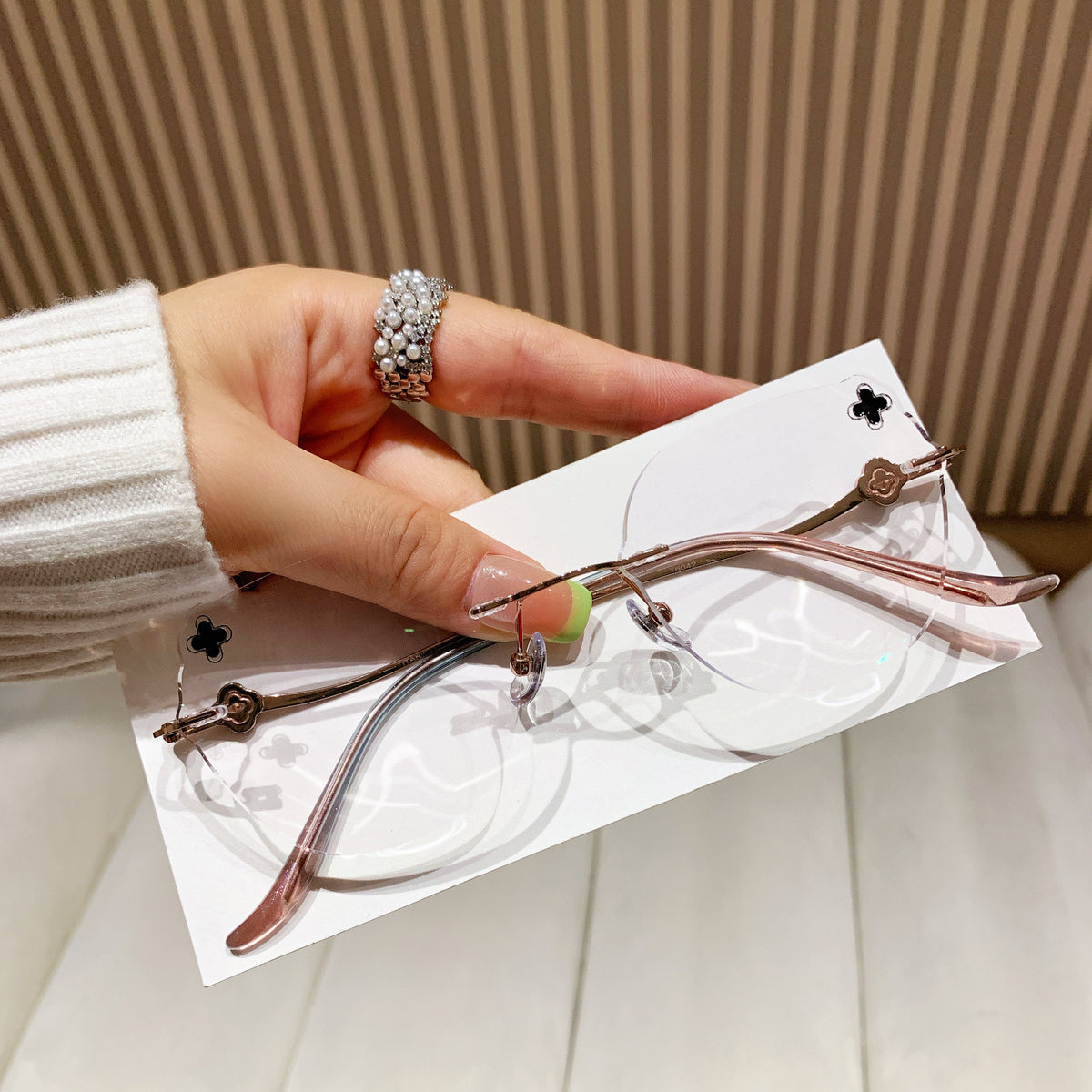 Jamjamlens Geometric Rose Gold Eyeglasses - GRM0053